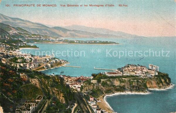 Monaco Vue Generale de la Principauté Montagne