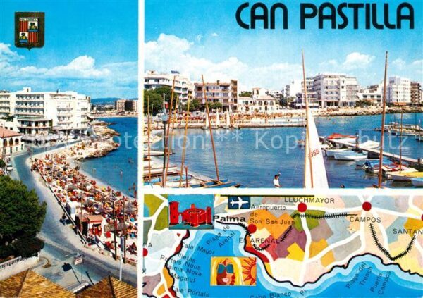 Can Pastilla Palma de Mallorca Hafen Uferstrasse Landkarte