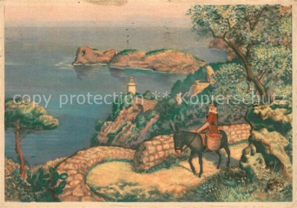 Mallorca Miramar con la Foradada Künstlerkarte