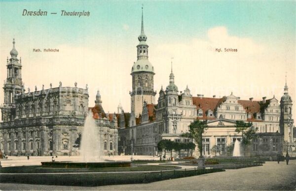 Dresden Theaterplatz Katholische Hofkirche Schl