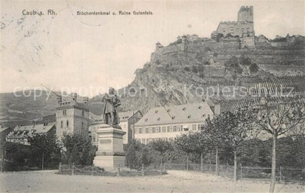 Kaub Bl?cherdenkmal Ruine Gutenfels