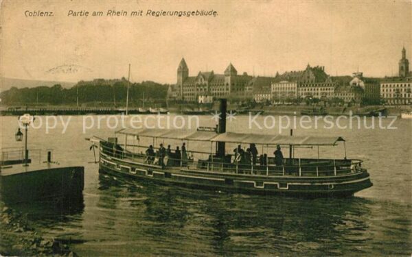 Koblenz Rhein Regierungsgeb?ude Dampfer