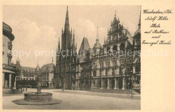 Wiesbaden A.-H.-Platz Rathaus Evangelische Kirche