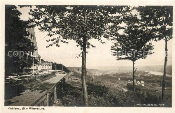 Koblenz Rhein Blick vom Rittersturz
