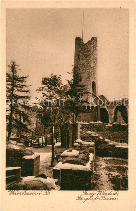Weinheim Bergstrasse Burg Windeck Burghofruine
