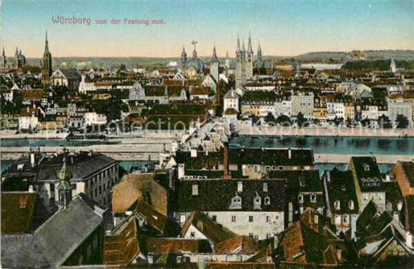 Wuerzburg Blick von der Festung