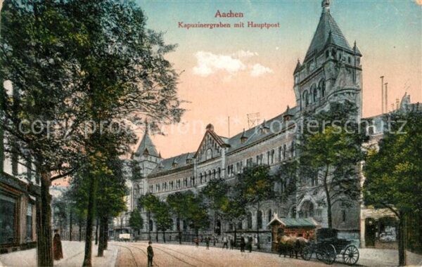 Aachen Kapuzinergraben mit Hauptpost Pferdekut