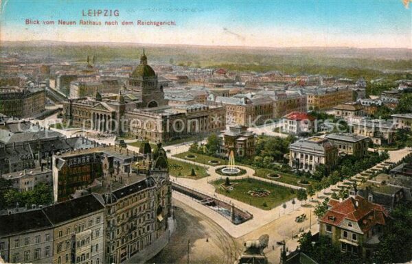 Leipzig Blick vom Rathaus zum Reichsgericht