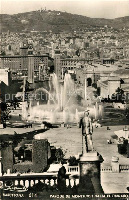 Barcelona Cataluna Parque de Montjuich Hacia el Tibidabo