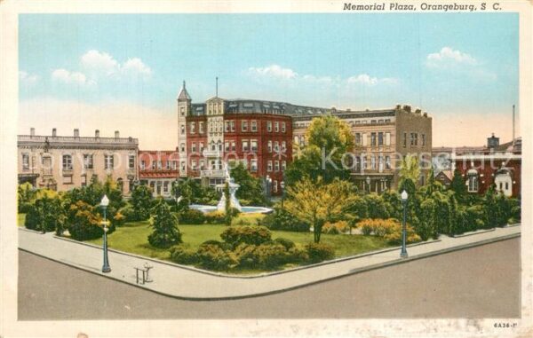Orangeburg South Carolina Memorial Plaza Illustration