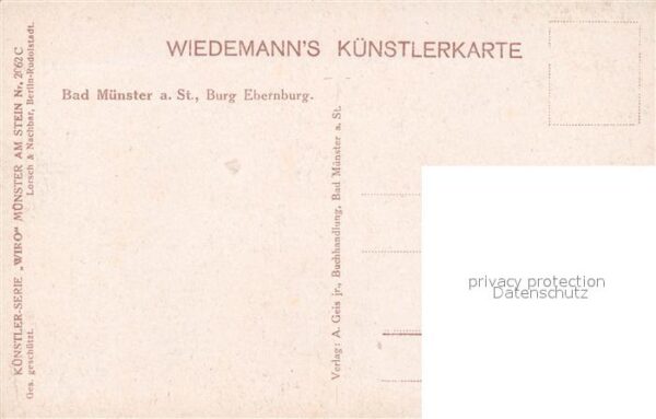 Bad Muenster Stein Ebernburg Burg Ebernburg Künstlerserie Wiro Nr. 2 – Bild 2