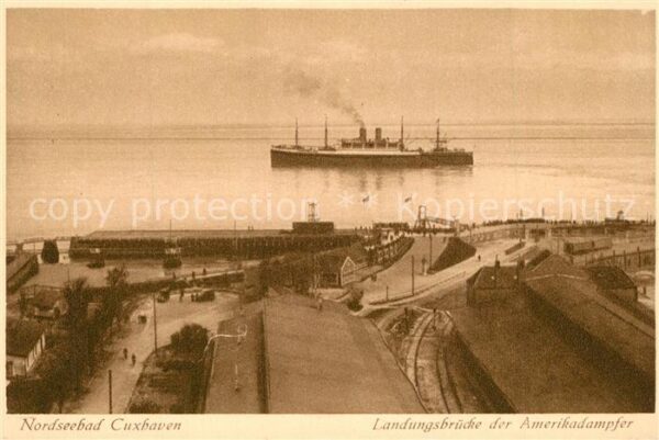Cuxhaven Nordseebad Landungsbrücke der Amerikadampfer
