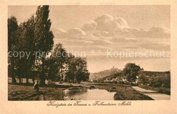 Koenigstein Taunus Partie am Wasser Panorama von Falkenste