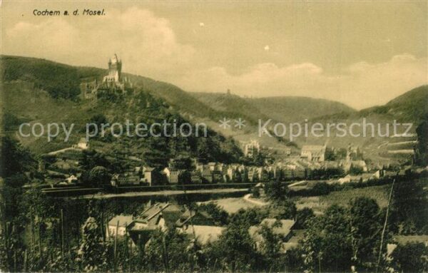 Cochem Mosel Panorama Blick zur Reichsburg
