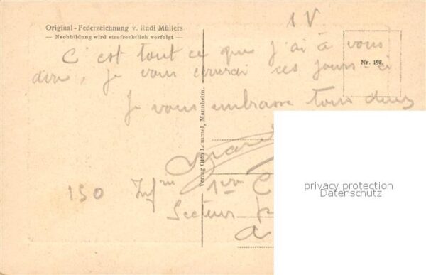 Worms Rhein Raschitor Original Federzeichnung von R – Bild 2