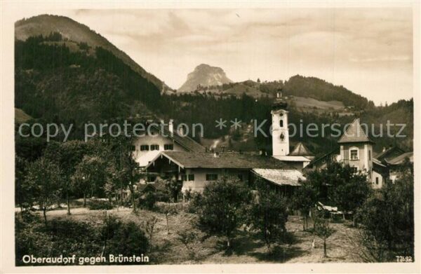 Oberaudorf Teilansicht mit Kirche gegen Brünnstein