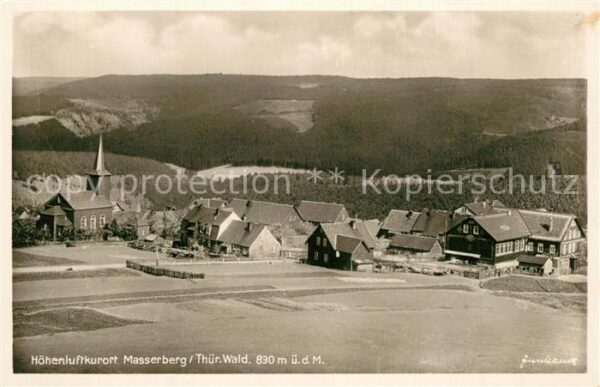 Masserberg Teilansicht Höhenluftkurort mit Kirche
