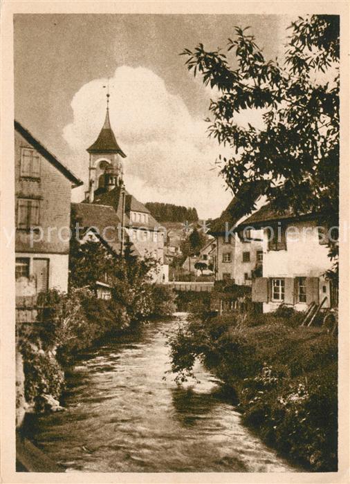 Lenzkirch Partie im Angel Blick zur Kirche Höhenl