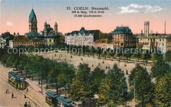 Koeln Rhein Neumarkt Strassenbahn Kirche