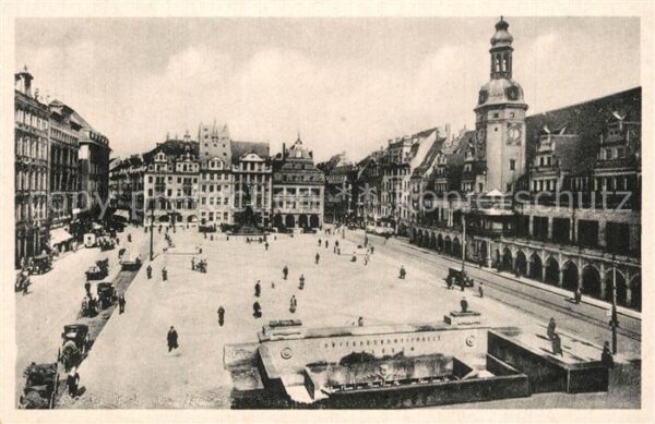 Leipzig Markt von der Petersstrasse aus gesehen