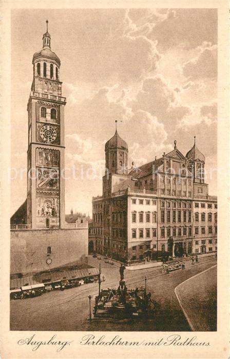 Augsburg Perlachturm mit Rathaus