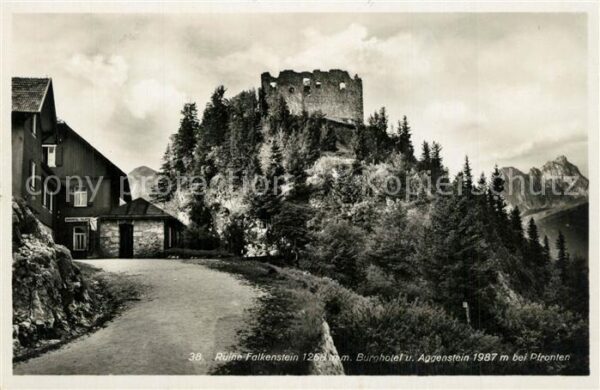Pfronten Ruine und Burghotel Falkenstein mit Agg