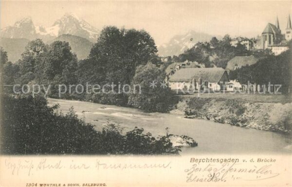 Berchtesgaden Ansicht von der Brücke aus