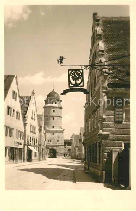 Dillingen Donau Innenstadt Türschild Turm Torbogen
