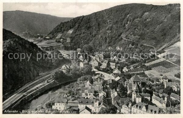 Altenahr Panorama Blick von der Burgruine Are