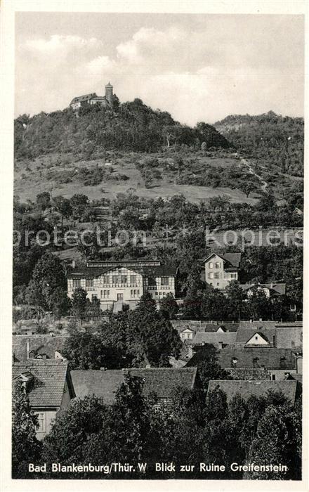 Bad Blankenburg Panorama Blick zur Ruine Greifenstein