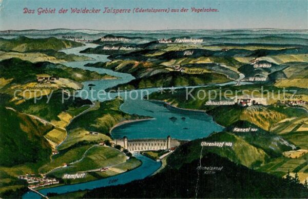 Waldeck Edersee Gebiet der Waldecker Talsperre Edertals