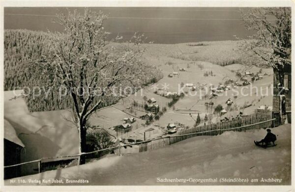 Sachsenberg-Georgenthal am Aschberg Winterpanorama