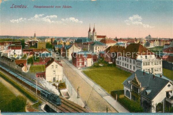 Landau Pfalz Hauptansicht von Süden Eisenbahn