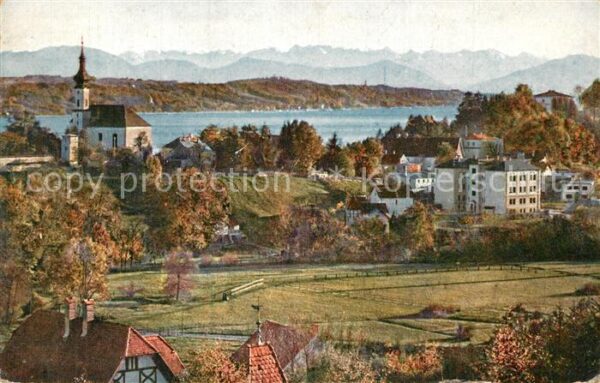 Starnberg Panorama Starnberger See gegen Karwende
