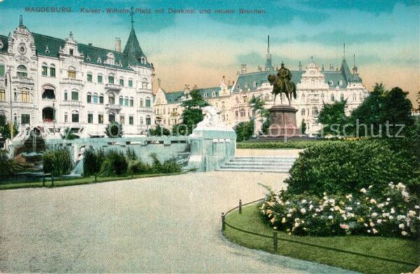 Magdeburg Kaiser Wilhelm Platz Denkmal Reiterstan
