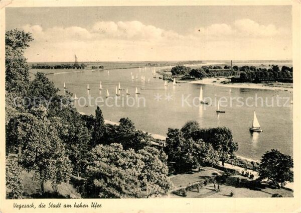 Vegesack Stadt am hohen Ufer Weser Segelboote