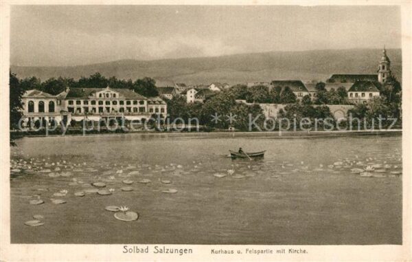 Bad Salzungen Kurhaus und Felspartie mit Kirche