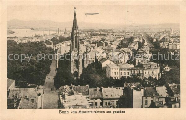 Bonn Rhein Stadtpanorama vom Münsterkirchturm aus