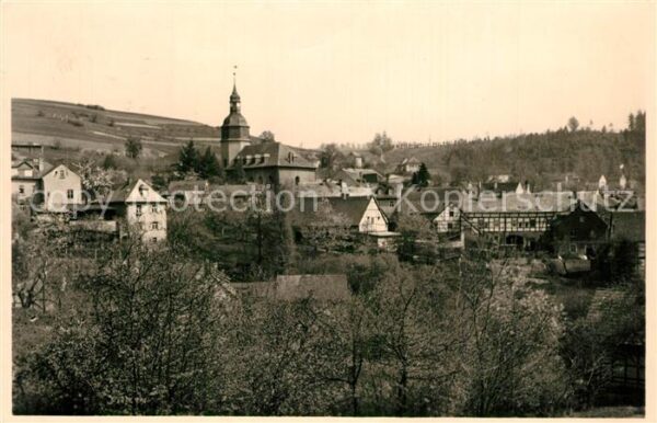 Berga Elster Ortsansicht mit Kirche