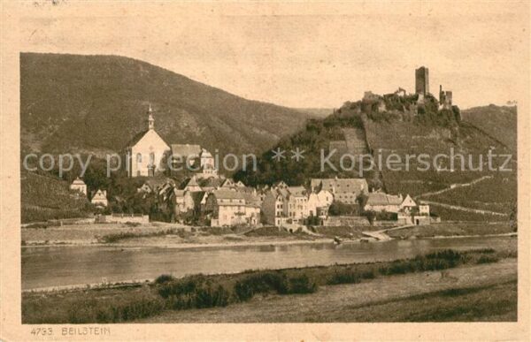 Beilstein Mosel Blick über die Mosel Burgruine