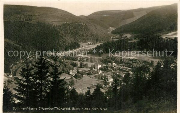 Sitzendorf Thueringen Panorama Blick ins Sorbitztal Thüringer