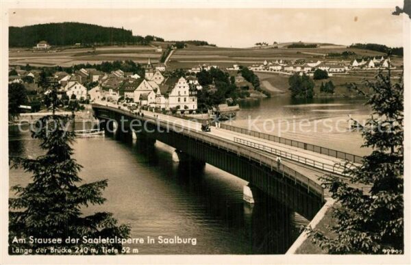 Saalburg Saale Am Stausee der Saaletalsperre Brücke