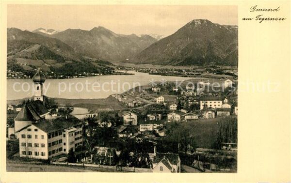 Gmund Tegernsee Gesamtansicht mit Alpenpanorama