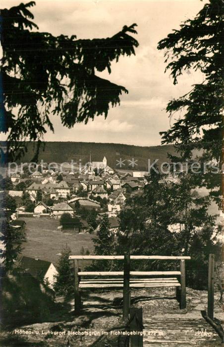Bischofsgruen Ansicht vom Waldrand aus Kurort im Fich