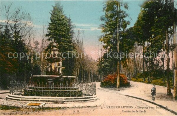 Kaiserslautern Eingang zum Stadtwald Brunnen Entrée de