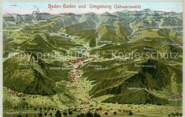 Baden-Baden und Umgebung Schwarzwald aus der Vogelp
