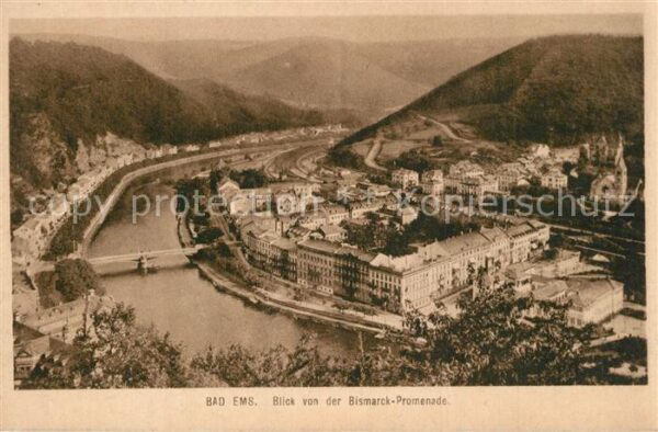 Bad Ems Panorama Blick von der Bismarckpromenad