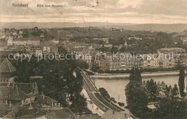 Konstanz Bodensee Panorama Blick vom Münster