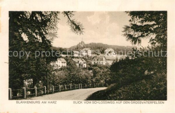 Blankenburg Harz Blick vom Schlossweg auf Grossvaterfels