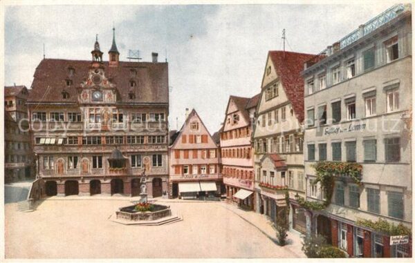 Tuebingen Marktplatz mit Rathaus